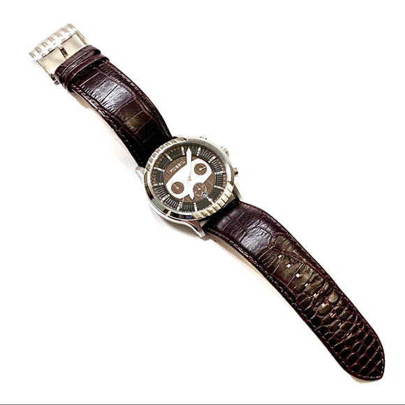 Fossil Other - Fossil FS4441 Wood Dial Chronograph Watch